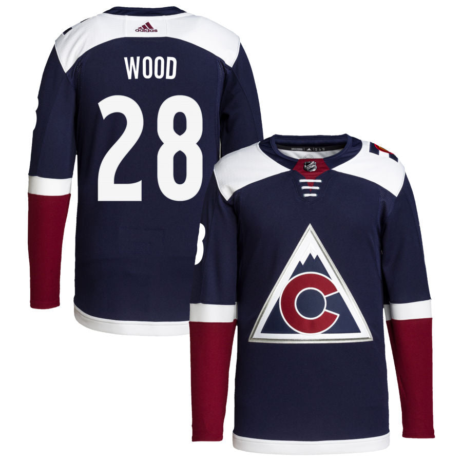 Miles Wood Colorado Avalanche 2018/19 Alternate Primegreen Authentic Pro Jersey - Navy