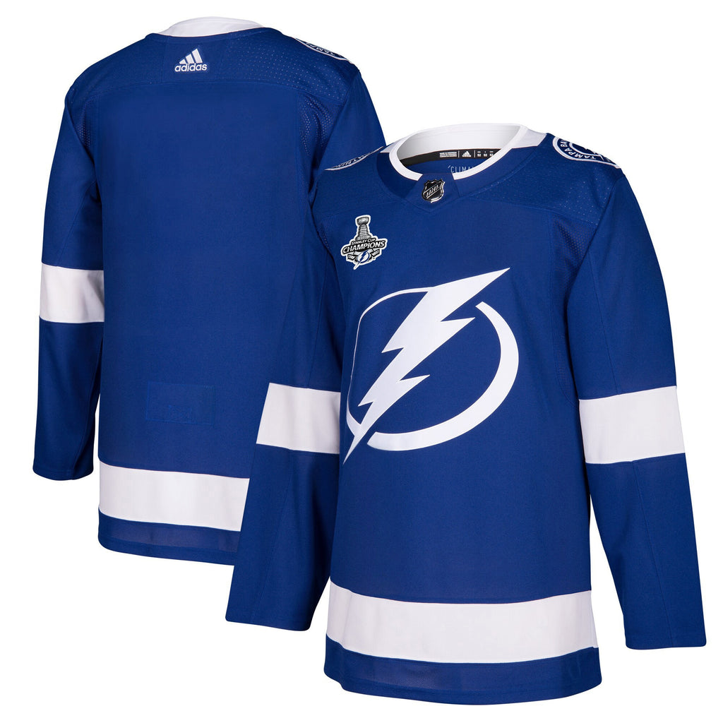 Tampa Bay Lightning 2021 Stanley Cup Champions Patch Authentic Jersey - Blue