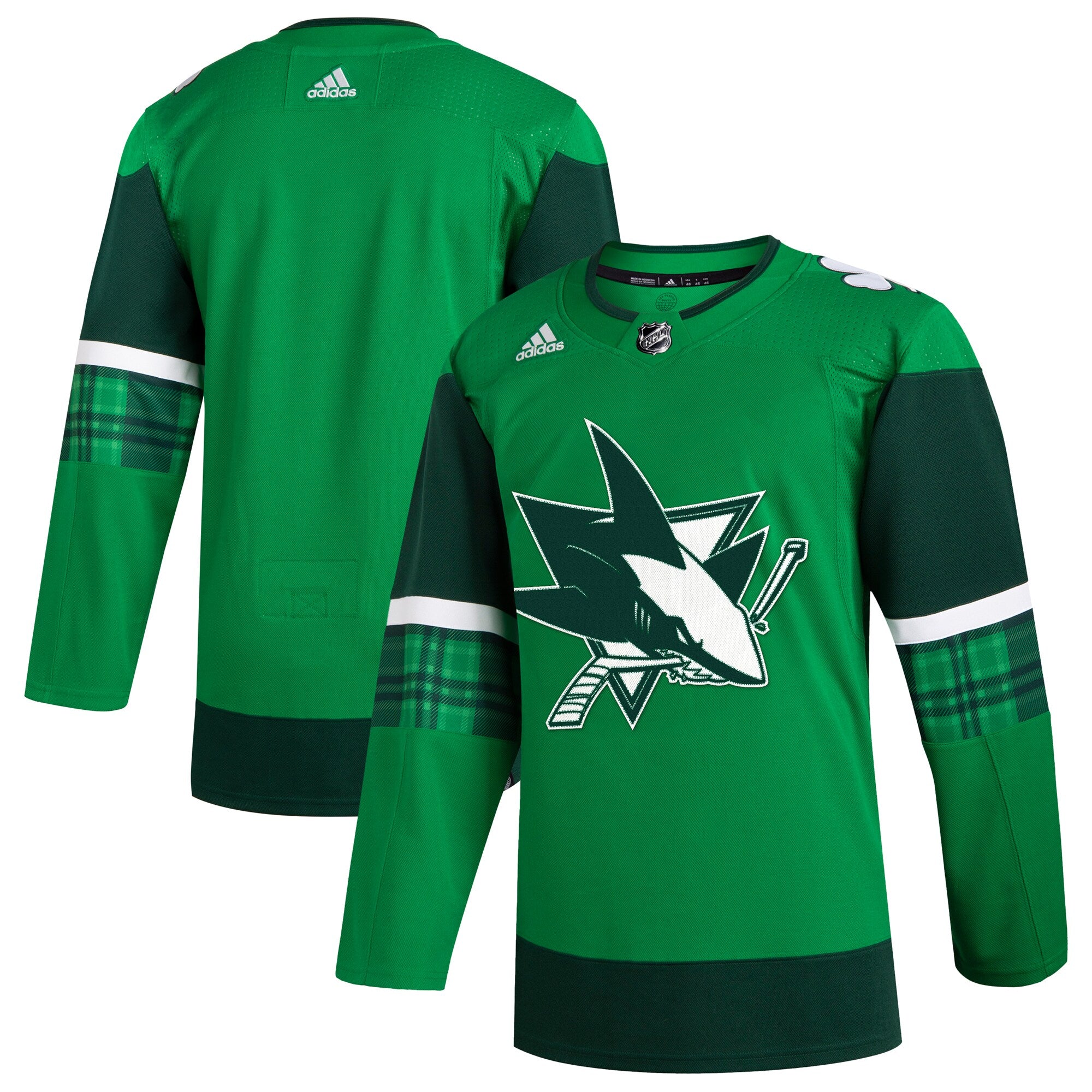 San Jose Sharks 2023 St. Patrick's Day Primegreen Authentic Jersey - Kelly Green