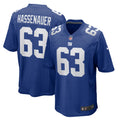 JC Hassenauer New York Giants Team Game Jersey - Royal