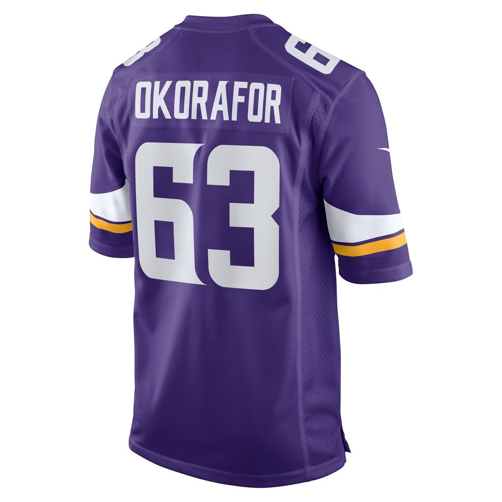 Chim Okorafor Minnesota Vikings Team Game Jersey - Purple