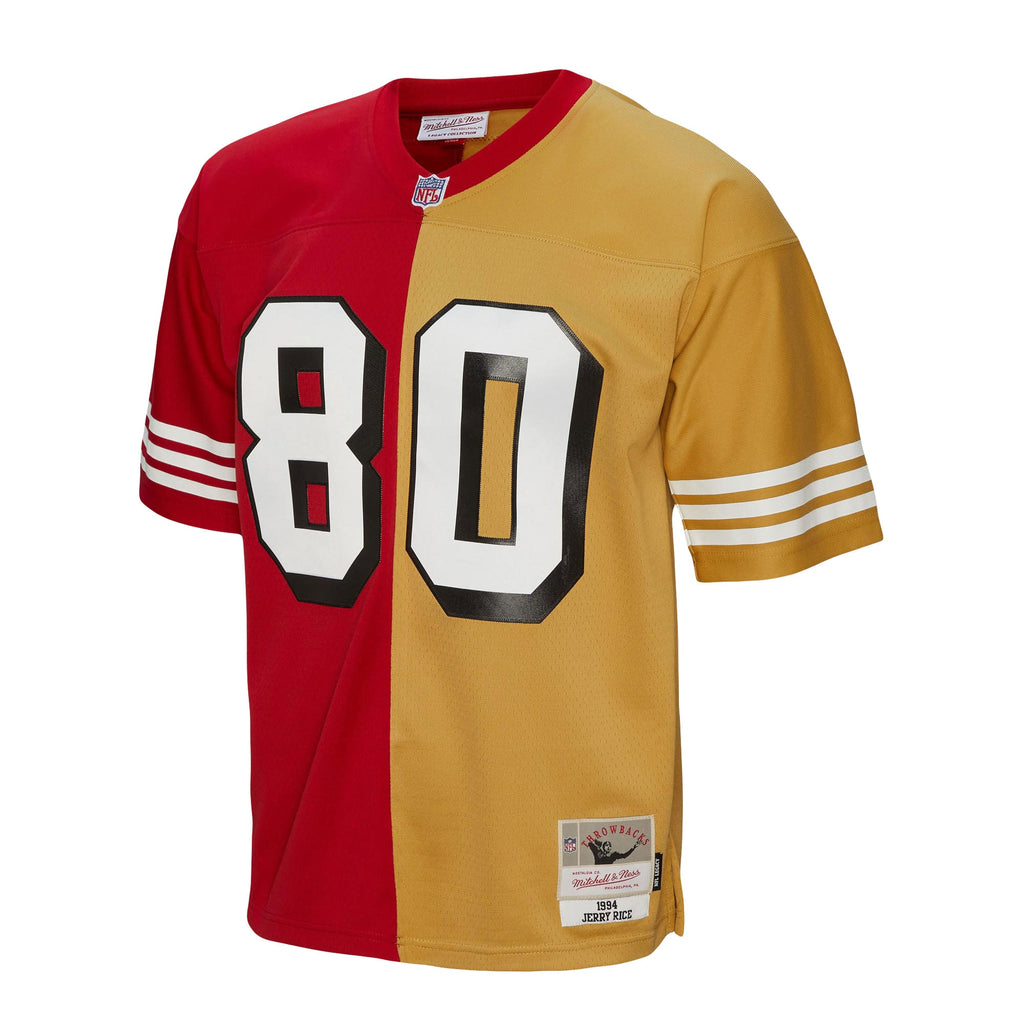 Jerry Rice San Francisco 49ers Mitchell & Ness 1994 Split Legacy Replica Jersey - Scarlet/Gold