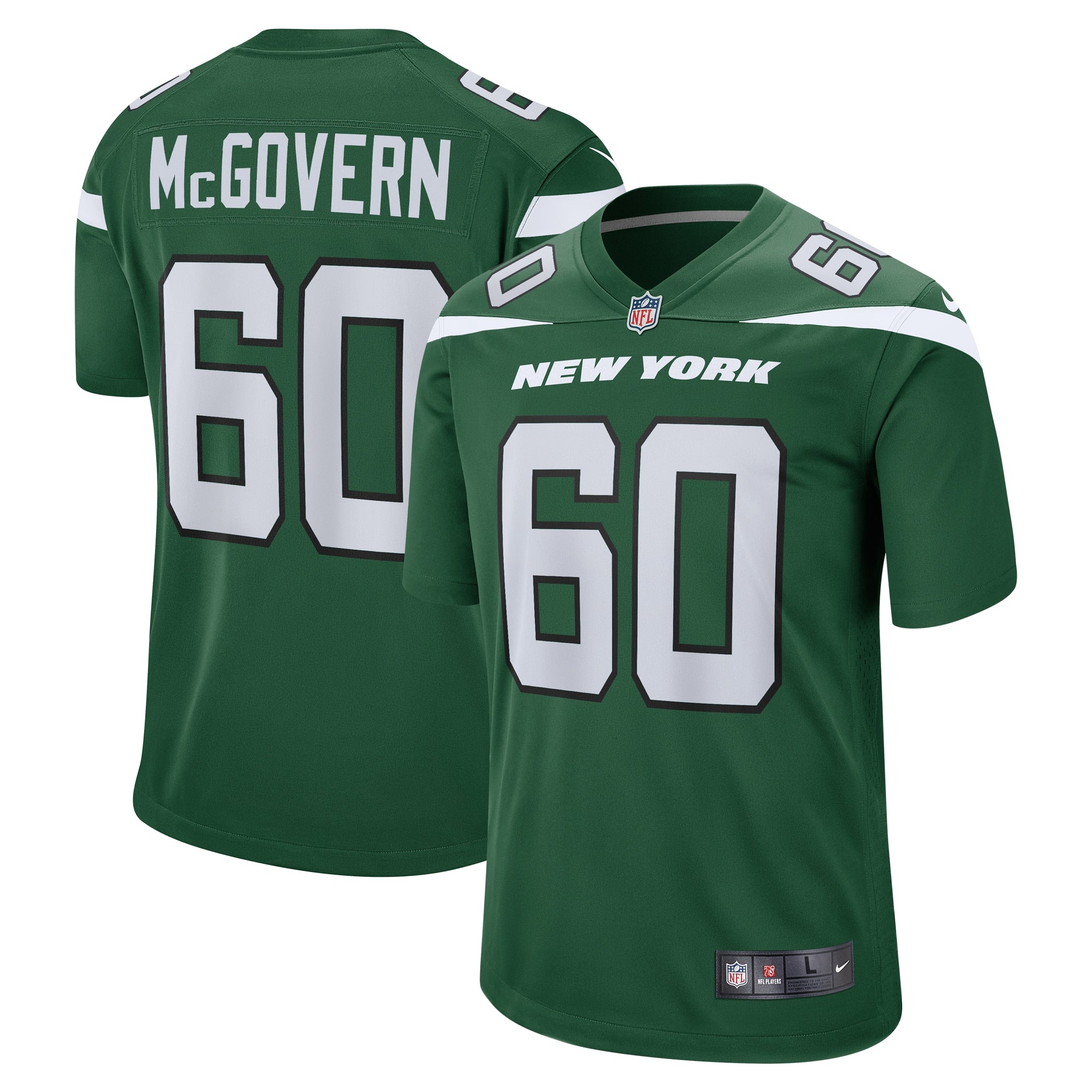 Connor McGovern New York Jets Game Jersey - Gotham Green