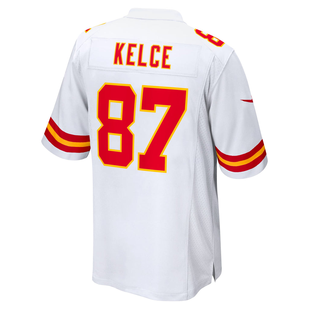 Travis Kelce Kansas City Chiefs Super Bowl LVII Patch Away Game Jersey - White