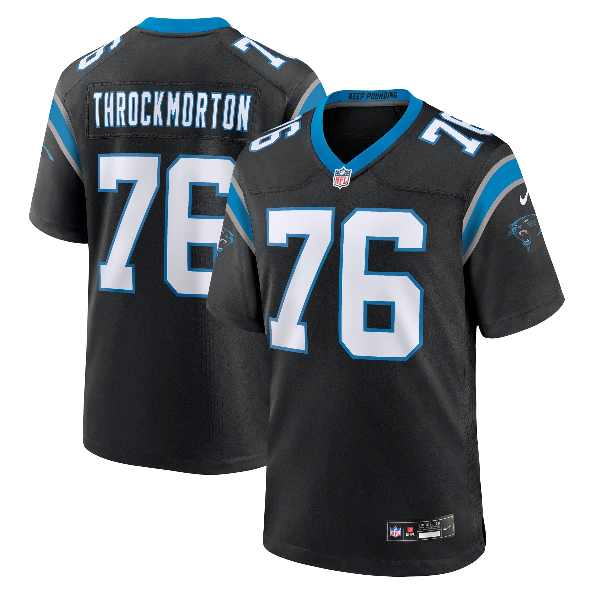 Calvin Throckmorton Carolina Panthers Team Game Jersey - ?Black