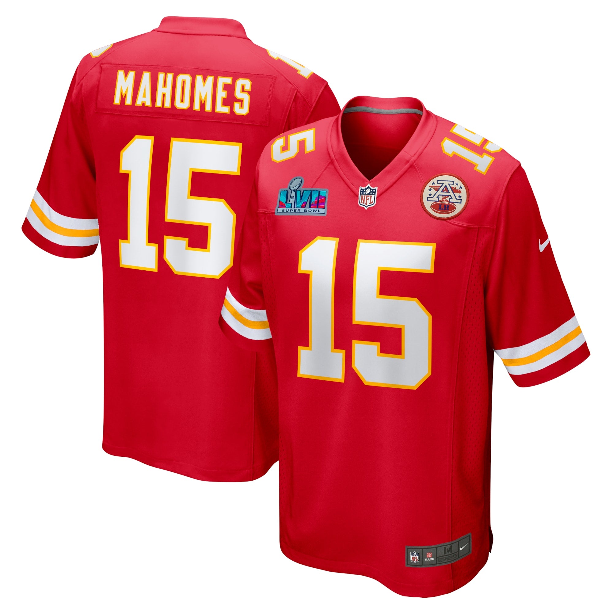 Patrick Mahomes Kansas City Chiefs Super Bowl LVII Patch Game Jersey - Red
