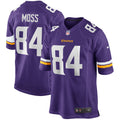 Randy Moss Minnesota Vikings Game Retired Player Jersey - Purple
