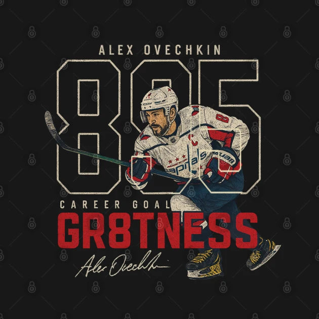 Alex Ovechkin #8 895 Career Goals Hockey Cartoon -Khao803 T-Shirt