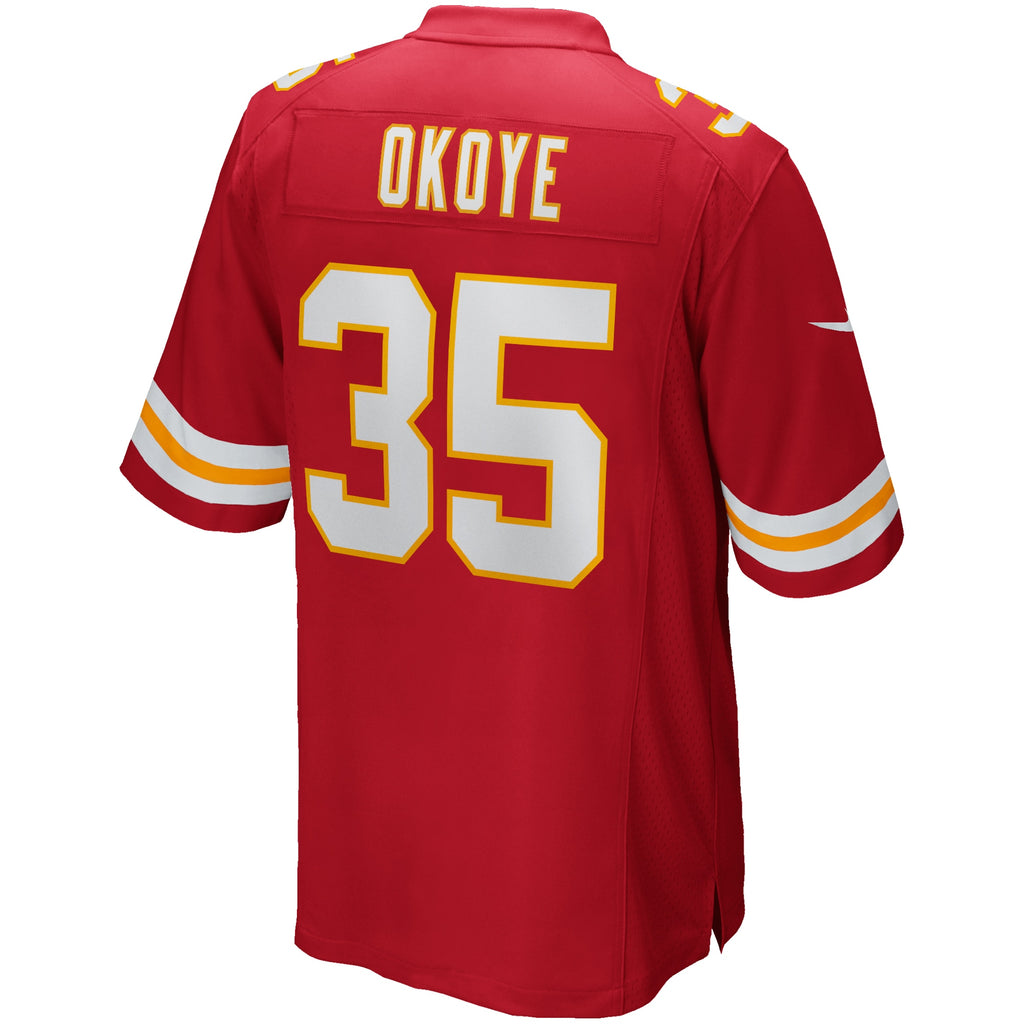 Christian Okoye Kansas City Chiefs Game Retired Player Jersey - Red