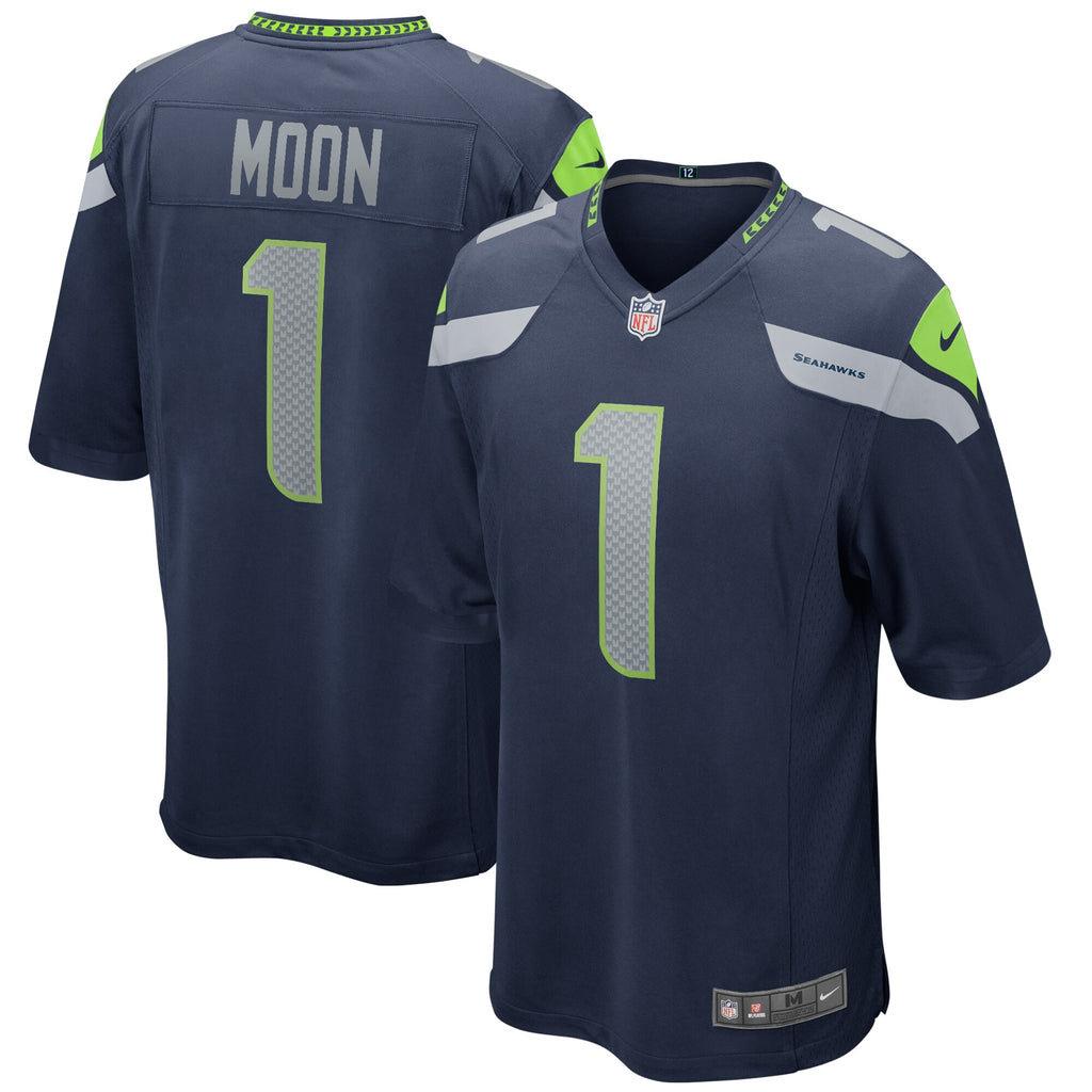 Warren Moon Seattle Seahawks Game Retired Player Jersey - College Navy