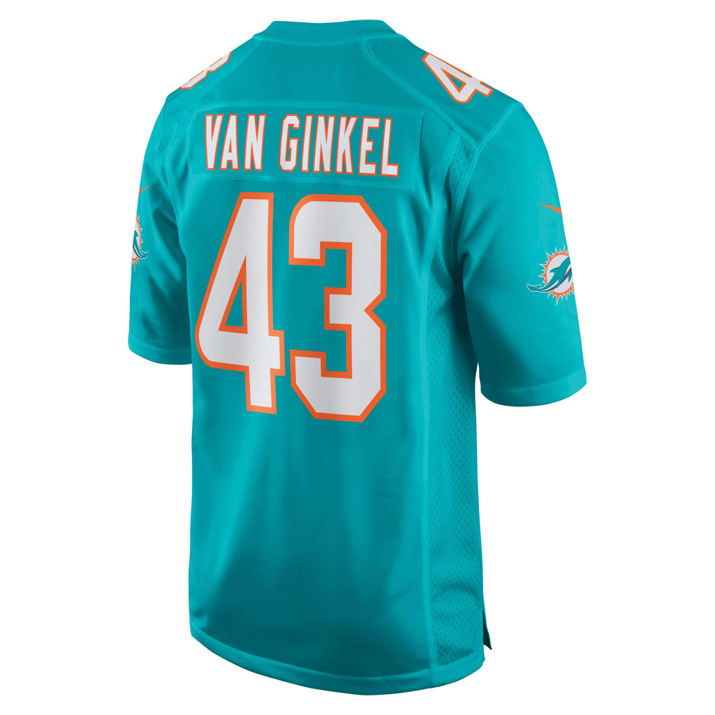 Andrew Van Ginkel Miami Dolphins Game Jersey - Aqua