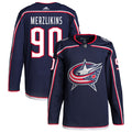 Elvis Merzlikins Columbus Blue Jackets Home Primegreen Authentic Pro Jersey - Navy
