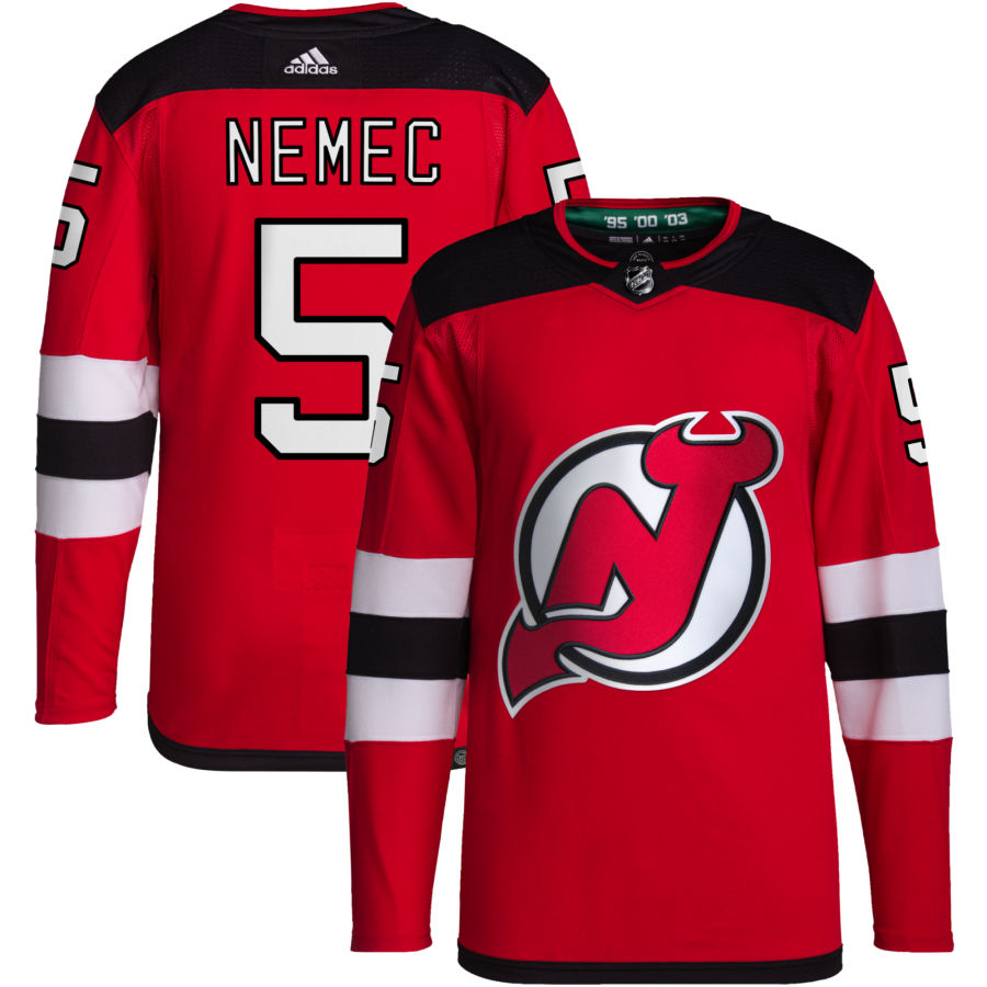 Simon Nemec New Jersey Devils Home Primegreen Authentic Pro Jersey - Red