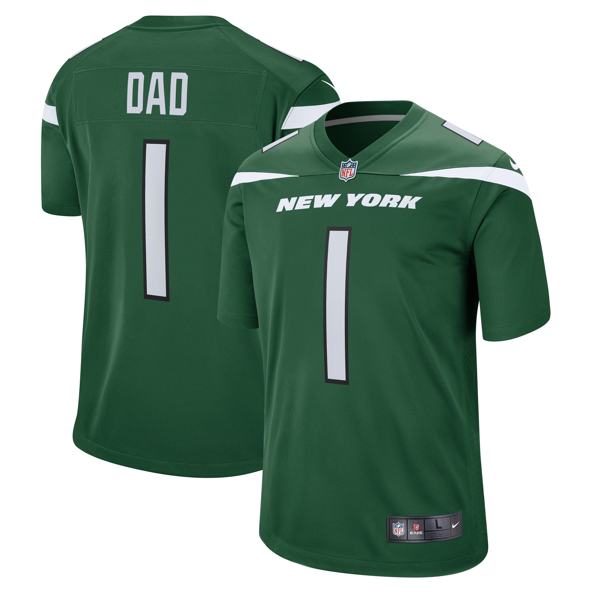 Number 1 Dad New York Jets Game Jersey - Gotham Green