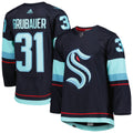 Philipp Grubauer Seattle Kraken Primegreen Authentic Pro Home Player Jersey - Deep Sea Blue