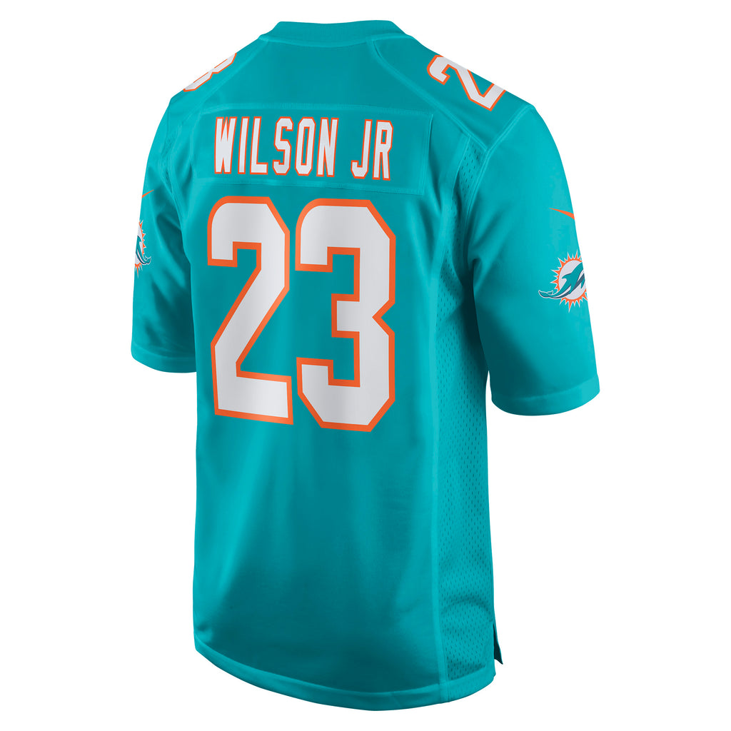 Jeff Wilson Jr. Miami Dolphins Game Player Jersey - Aqua