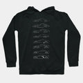 Evolution Of The Corvette - Profile Stencil, White Hoodie