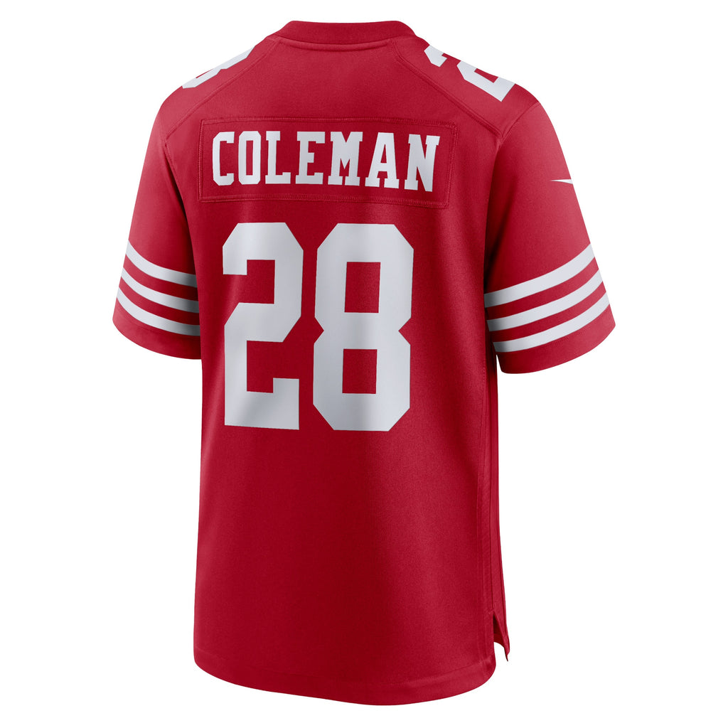 Tevin Coleman San Francisco 49ers Home Game Player Jersey - Scarlet