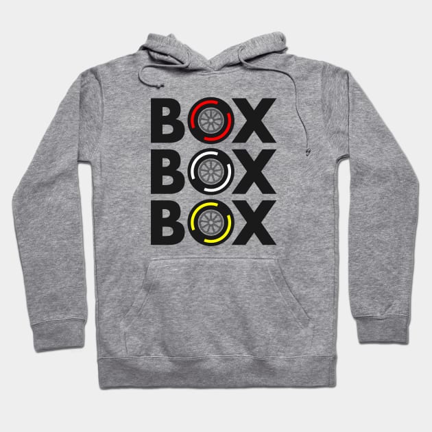 Box Box Box' F1 Tyre Compound Design Hoodie