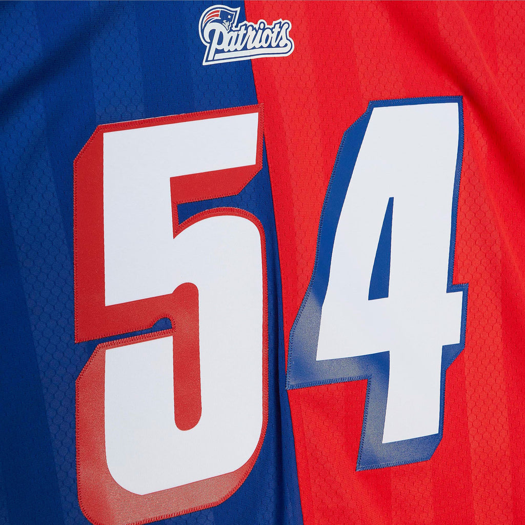 Tedy Bruschi New England Patriots Mitchell & Ness 1996 Split Legacy Replica Jersey - Royal/Red