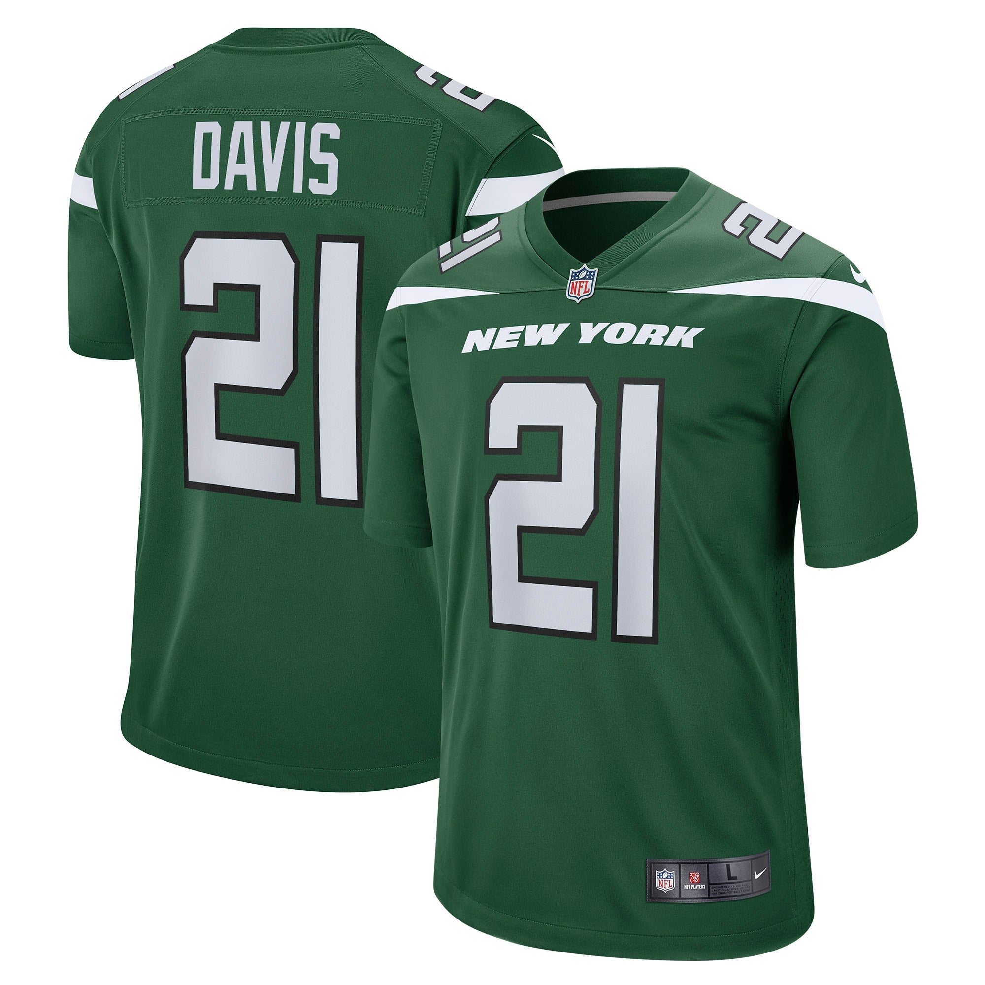 Ashtyn Davis New York Jets Game Player Jersey - Gotham Green