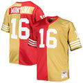 Joe Montana San Francisco 49ers Mitchell & Ness Big & Tall Split Legacy Retired Player Replica Jersey - Scarlet/Gold