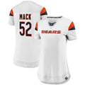 Women's Fanatics Branded Khalil Mack White Chicago Bears Athena Name & Number Fashion Top