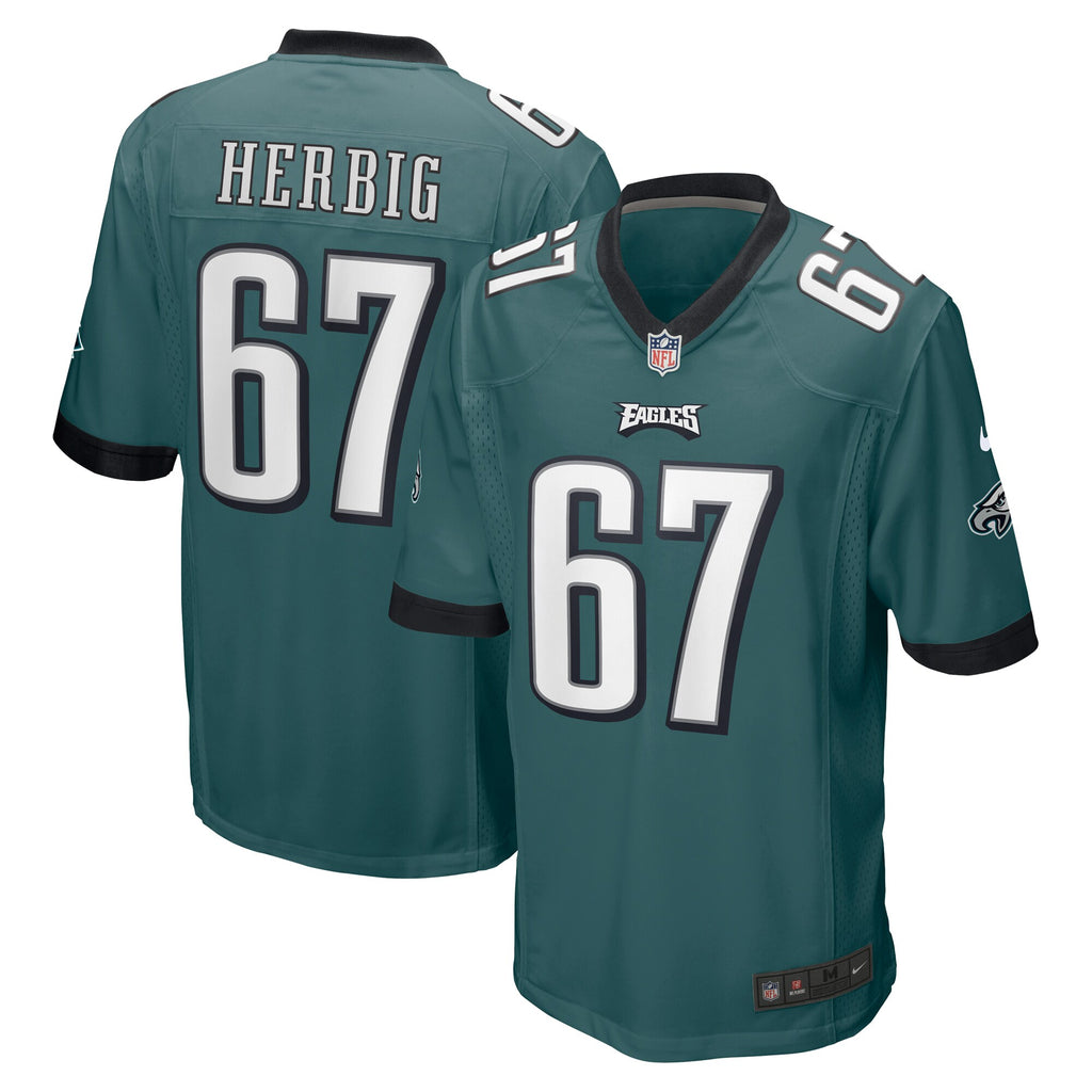 Nate Herbig Philadelphia Eagles Game Jersey - Midnight Green