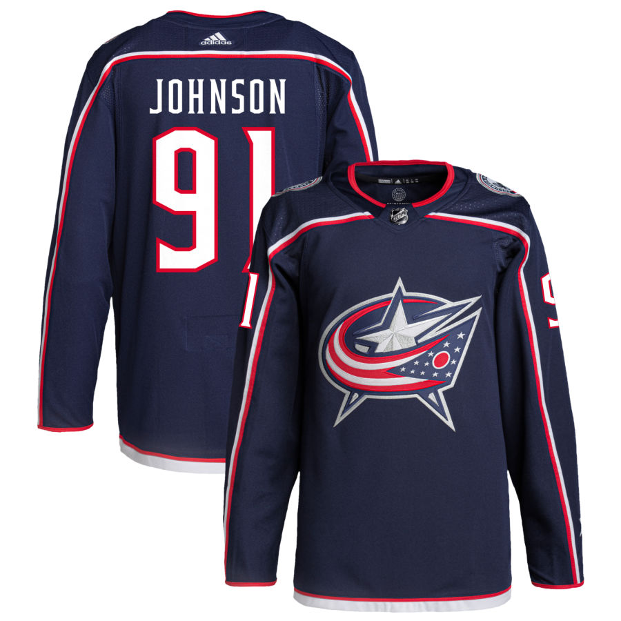 Kent Johnson Columbus Blue Jackets Home Primegreen Authentic Pro Jersey - Navy