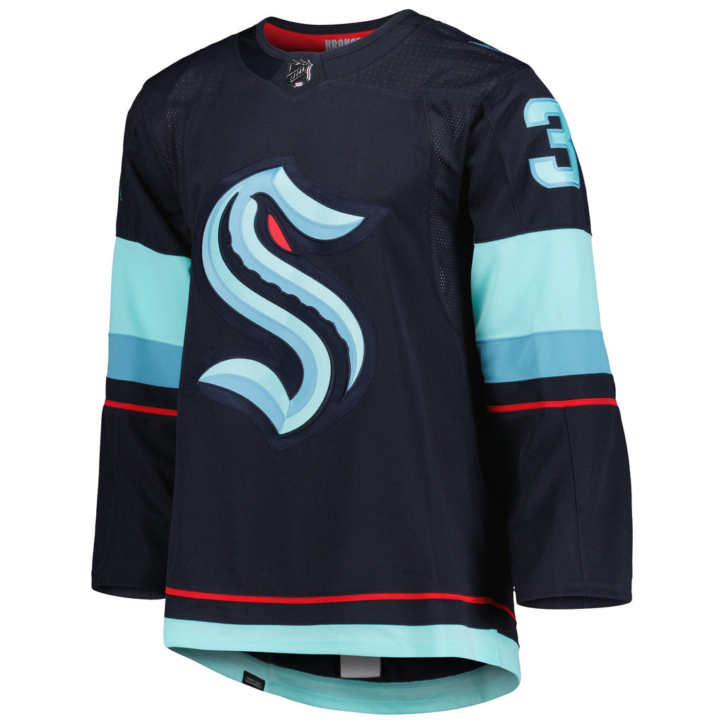 Philipp Grubauer Seattle Kraken Primegreen Authentic Pro Home Player Jersey - Deep Sea Blue