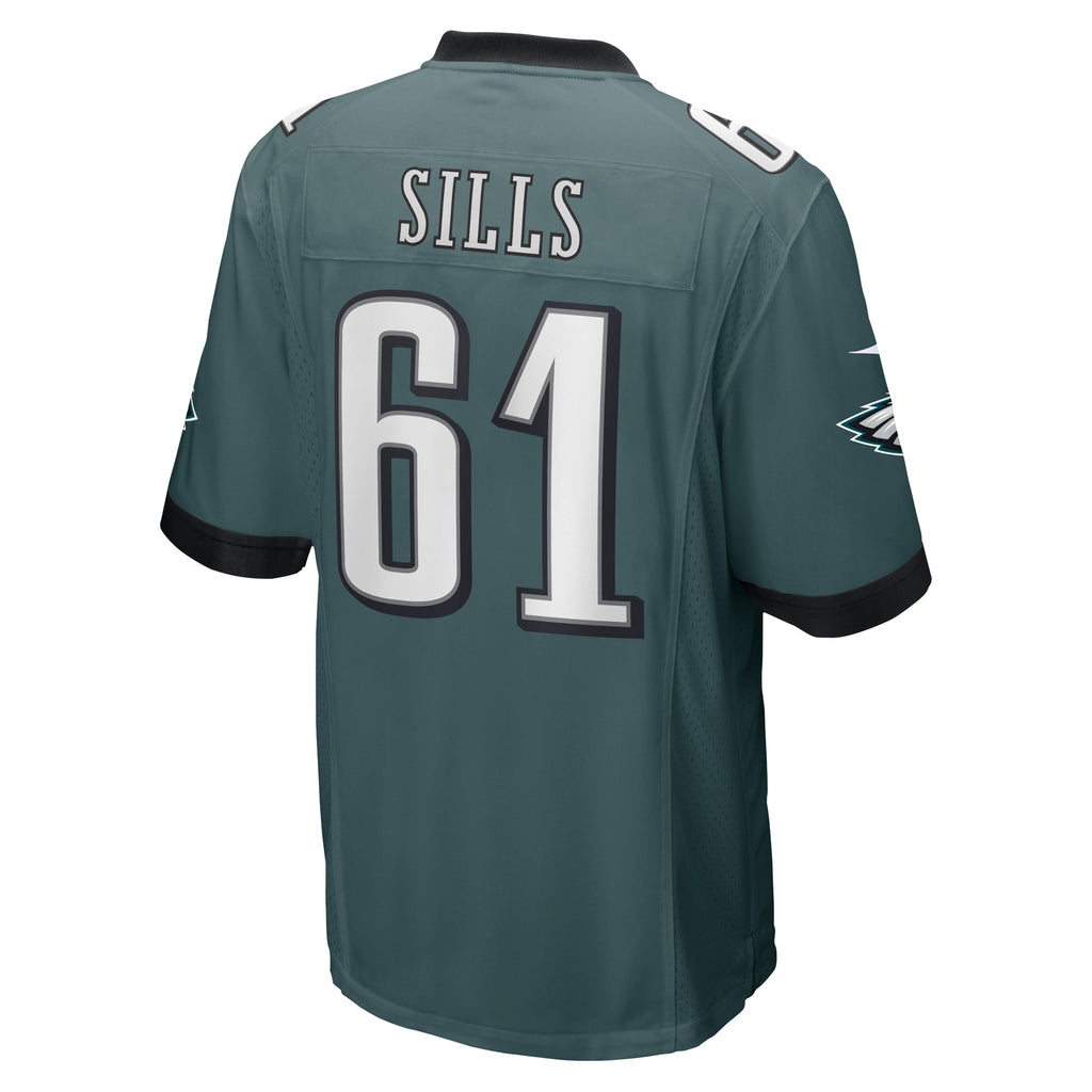 Josh Sills Philadelphia Eagles Game Player Jersey - Midnight Green