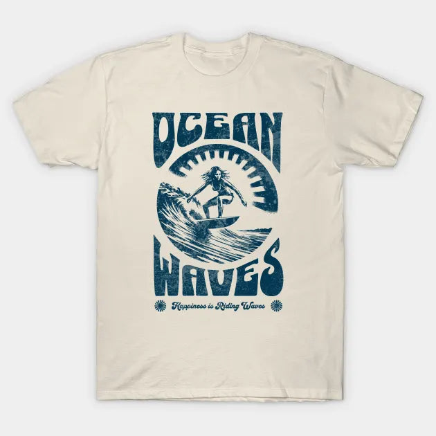Ocean Vibes - Surfing Woman - Surfer T-Shirt
