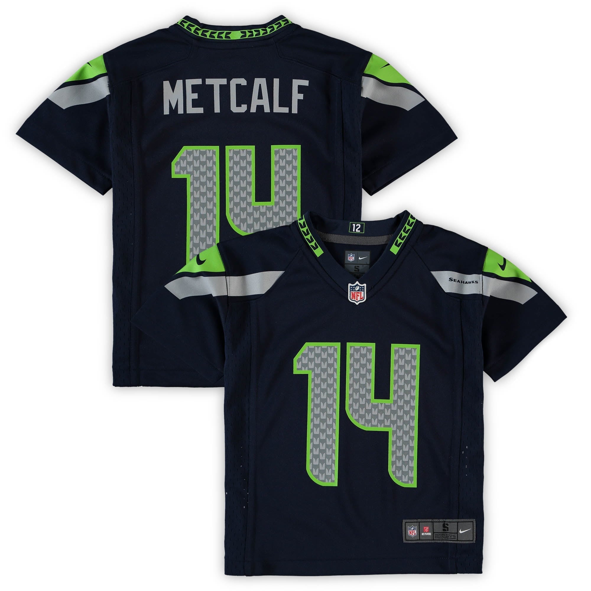Preschool DK Metcalf Navy Seattle Seahawks Game Jersey