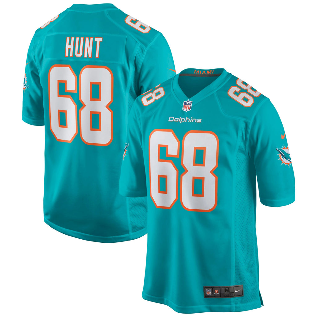 Robert Hunt Miami Dolphins Game Jersey - Aqua