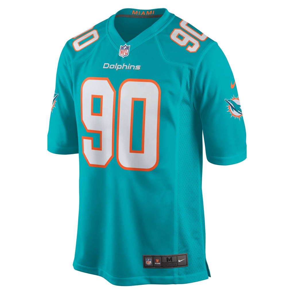RJ McIntosh Miami Dolphins Home Game Player Jersey - Aqua