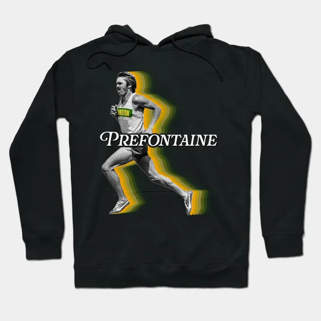 Retro Steve Prefontaine Running Form Fade Hoodie
