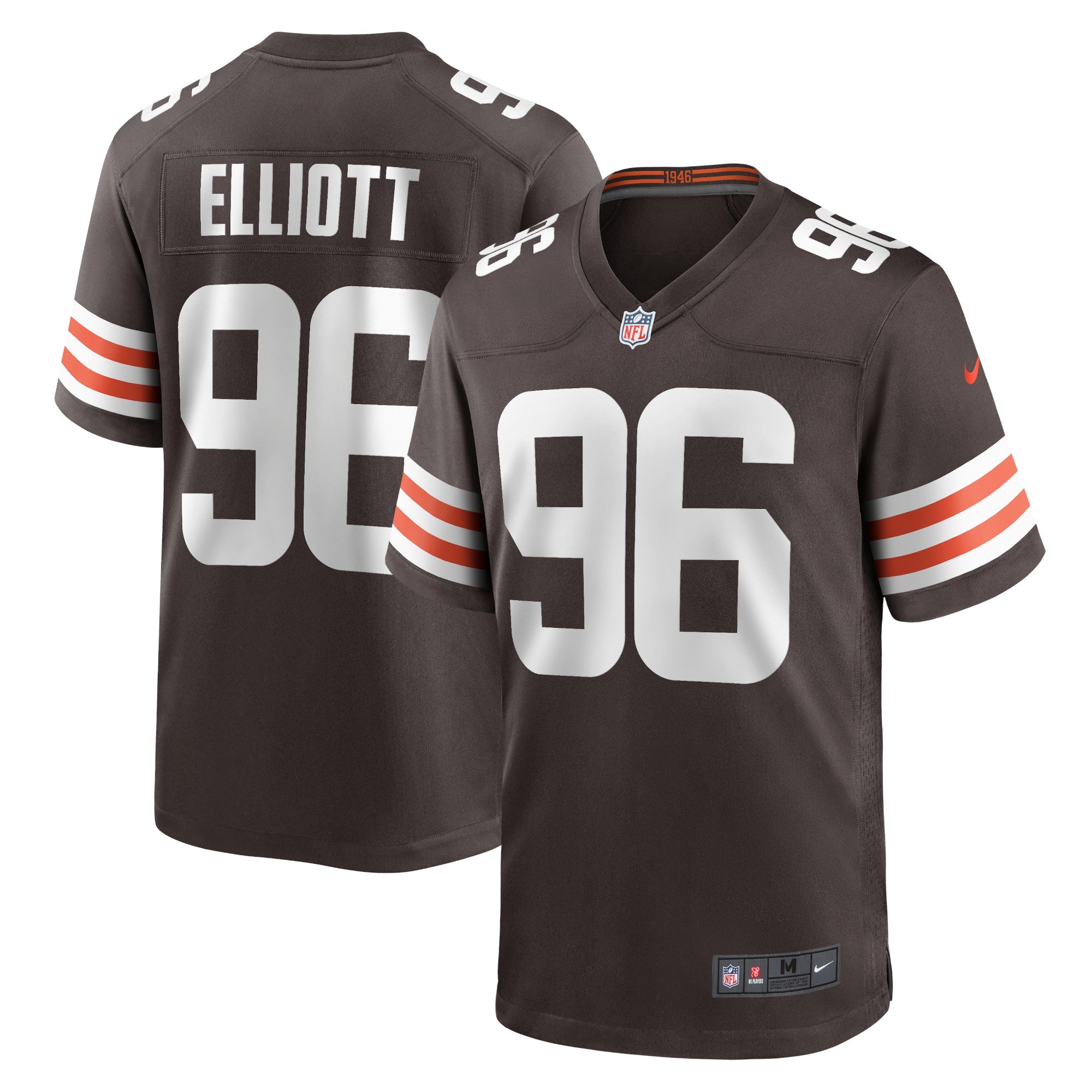 Jordans Elliott Cleveland Browns Game Jersey - Brown